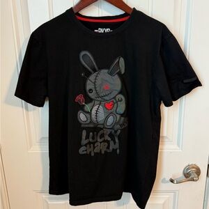 BKYS Lucky Charm Men's T-Shirt With Patchwork Bunny Graphic Medium